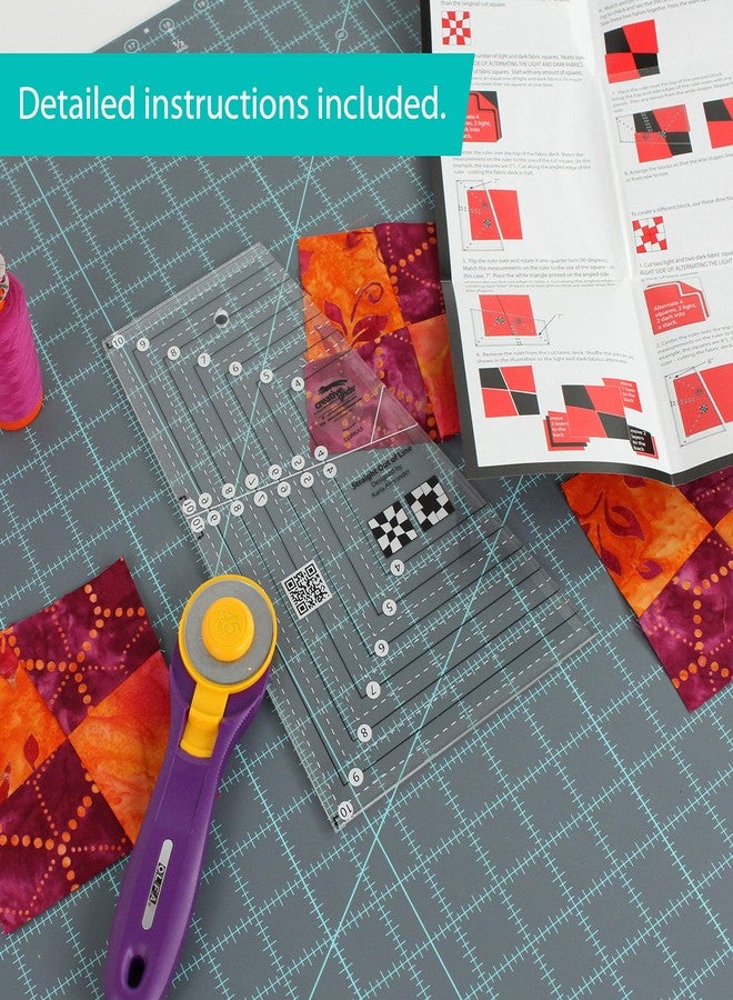 كريتيف جريدز مسطرة لحاف بتصميم مستقيم من Creative Grids - CGRKA3 - صُنعت في الولايات المتحدة الأمريكية، مقاس 6 بوصات × 10 بوصات، لحاف أكريليك مانع للانزلاق، خياطة، حرف يدوية، مسطرة وقوالب مرقعة - Image 3