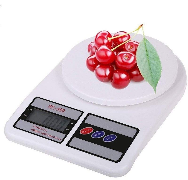 Kytaste Electronic Digital Kitchen Weighing Scale 10 Kgs Weight Measure Spices Vegetable Liquids Ivory - Image 1
