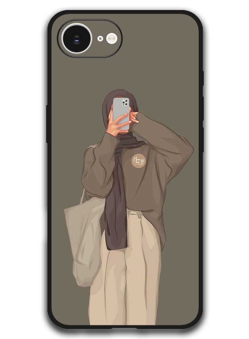 ثيودور حافظة متوافقة مع هاتف Apple iPhone 16e مقاس 6.1 بوصة، غطاء حماية مضاد للصدمات - فتاة تلتقط صورة - Image 1