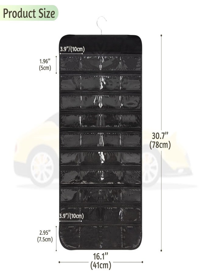 JOYMOMO Hanging Organizers for Toy Car Double Sided 80 Pockets Display Case for Toy Cars (Without Toy Cars) (80 Slots Black) - Image 3