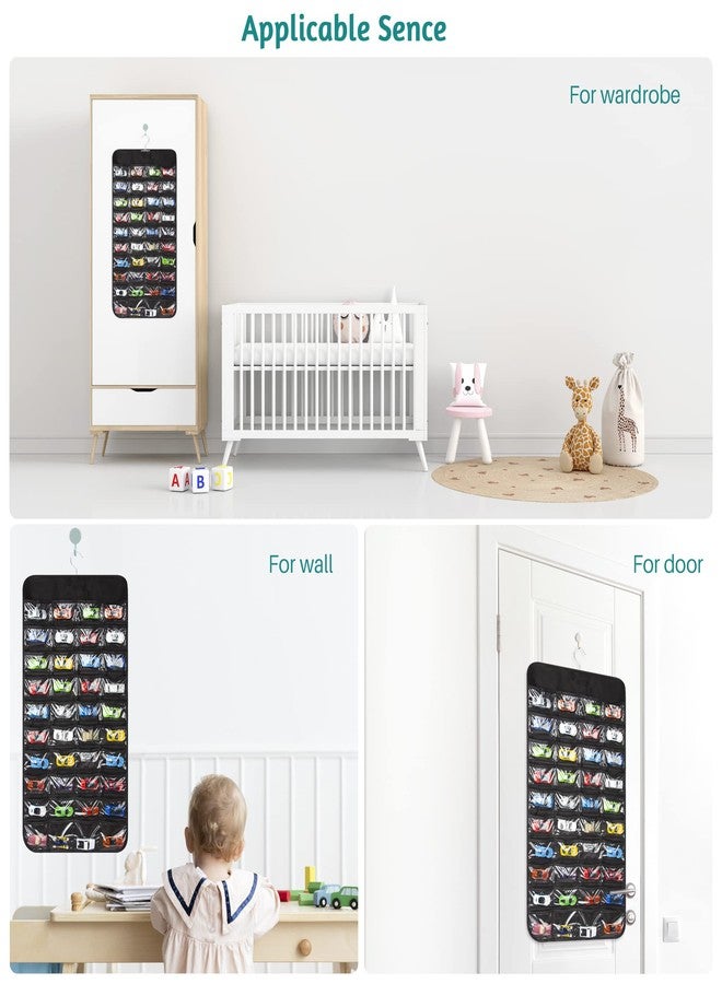JOYMOMO Hanging Organizers for Toy Car Double Sided 80 Pockets Display Case for Toy Cars (Without Toy Cars) (80 Slots Black) - Image 5