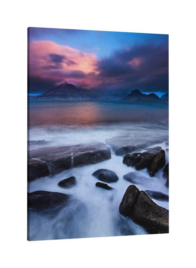 RKN Decorative Printed Framed Canvas Wall Art Purple/Blue/Brown 60 x 80centimeter - Image 1