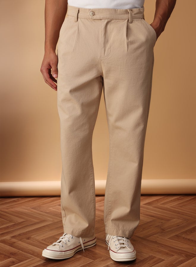 trendyol Beige Wide Leg - Straight Fit 100% Cotton - Image 1