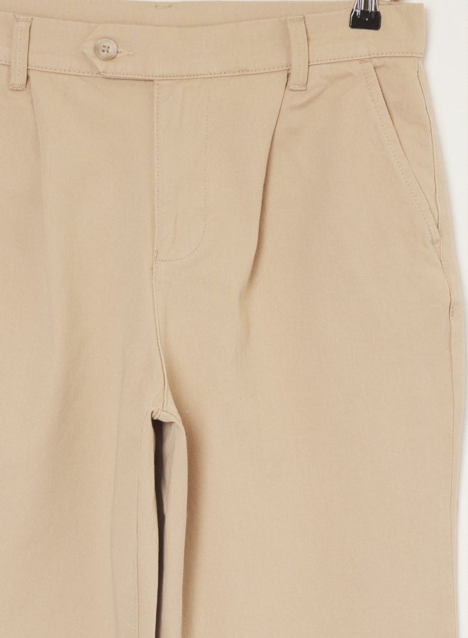 trendyol Beige Wide Leg - Straight Fit 100% Cotton - Image 3