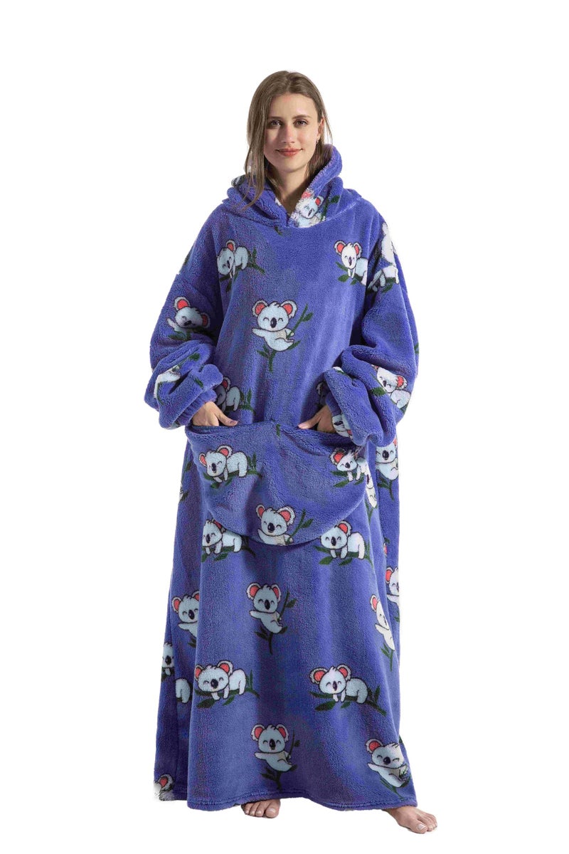 Capecage Blanket Hoodie, Long Hooded Blanket Sweatshirt as Birthday Gifts for Women Men, Long Wearable Blanket for Men Women.(Koala) - Image 1
