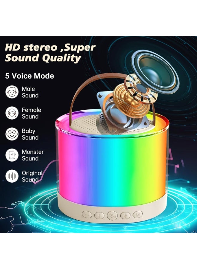 Portable Karaoke Machine - Bluetooth Speaker with Wireless Microphone, Magic Voice Effects, TF Card & AUX Support for Kids, Adults, Parties & Gifts - Image 3