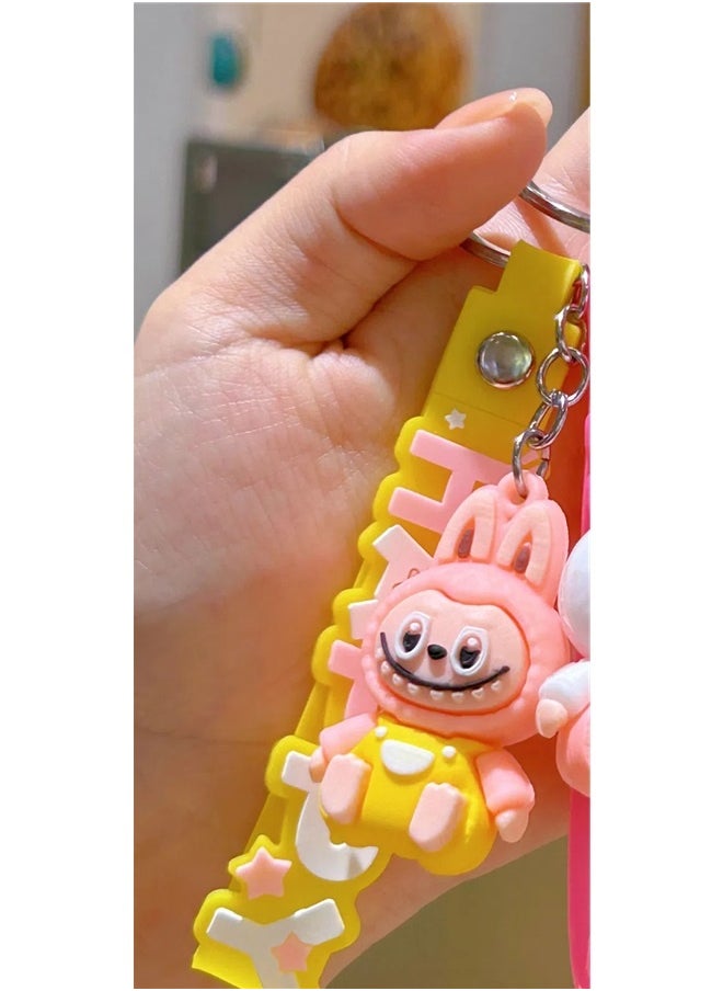 yongsheng 2pcs Cartoon Silicone Keychain Accessory，Cute Keychain,Cartoon Monsters Home Decoration,Silicone Key Ring Charms Accessories Gifts  - Image 5