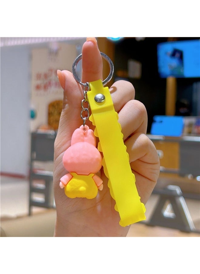 yongsheng 2pcs Cartoon Silicone Keychain Accessory，Cute Keychain,Cartoon Monsters Home Decoration,Silicone Key Ring Charms Accessories Gifts  - Image 4