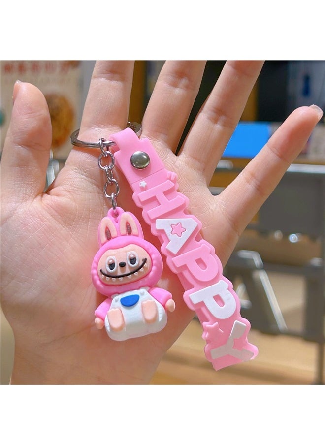 yongsheng 2pcs Cartoon Silicone Keychain Accessory，Cute Keychain,Cartoon Monsters Home Decoration,Silicone Key Ring Charms Accessories Gifts  - Image 3