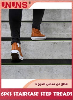 UNUNS 6 Pack Anti-Slip Grip Tape,Anti Slip Stair Tread With Reflective Strips,Best Grip Non Skid Tape,Anti-Skid Tape,High Traction Adhesive For Stairs Step,10x61cm  - Image 2