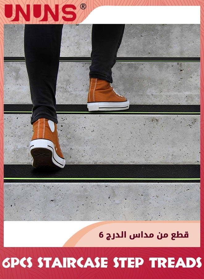 UNUNS 6 Pack Anti-Slip Grip Tape,Anti Slip Stair Tread With Reflective Strips,Best Grip Non Skid Tape,Anti-Skid Tape,High Traction Adhesive For Stairs Step,10x61cm - Image 2