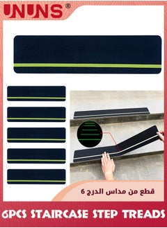 UNUNS 6 Pack Anti-Slip Grip Tape,Anti Slip Stair Tread With Reflective Strips,Best Grip Non Skid Tape,Anti-Skid Tape,High Traction Adhesive For Stairs Step,10x61cm  - Image 1