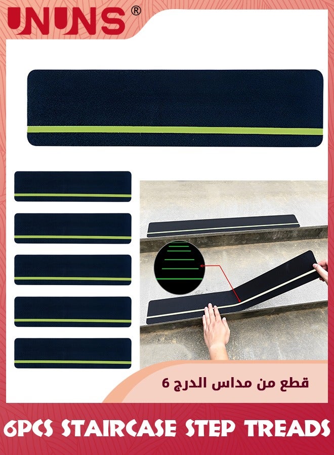 UNUNS 6 Pack Anti-Slip Grip Tape,Anti Slip Stair Tread With Reflective Strips,Best Grip Non Skid Tape,Anti-Skid Tape,High Traction Adhesive For Stairs Step,10x61cm - Image 1