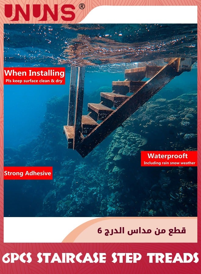 UNUNS 6 Pack Anti-Slip Grip Tape,Anti Slip Stair Tread With Reflective Strips,Best Grip Non Skid Tape,Anti-Skid Tape,High Traction Adhesive For Stairs Step,10x61cm - Image 5