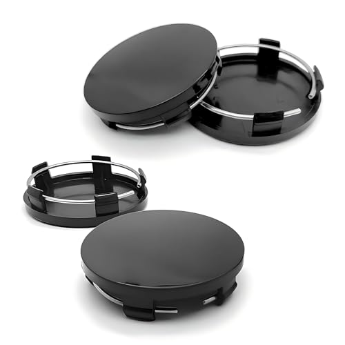 Qurbuns 4 PCS Wheel Center Caps Snapin Plastic Wheel Center Hub Cap Cover OD 236 60mm ID 22 56mm Car Rim Hub Caps Universal for Most Cars Black - Image 1