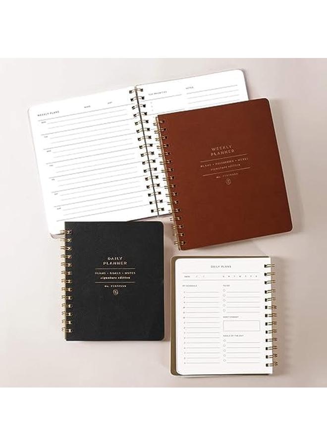 Fringe Studio Studio Non Dated Daily Planner 160 Pages Twin Ring Spiral Binding Standard Black 877003  - Image 4