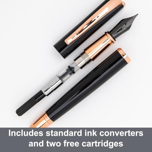 Monteverde Impressa FP Black w/Rose Gold Trim - EF - Image 4