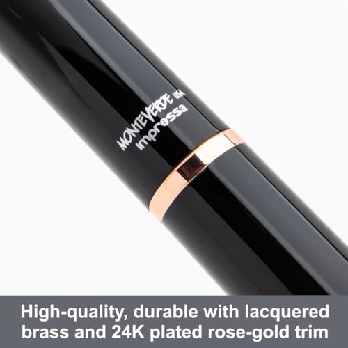Monteverde Impressa FP Black w/Rose Gold Trim - EF - Image 2