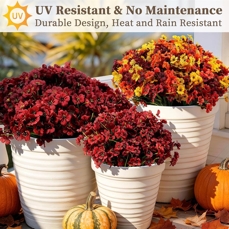 ColoPlay 24 Burgundy Bundles Artificial Flowers for Outdoors Fake Flowers Plants | Artificial Flowers for Outdoors/Indoors Fake Flowers Plants for Indoor Outside Garden Porch Window Box Home Wedding Farmhouse - Image 5