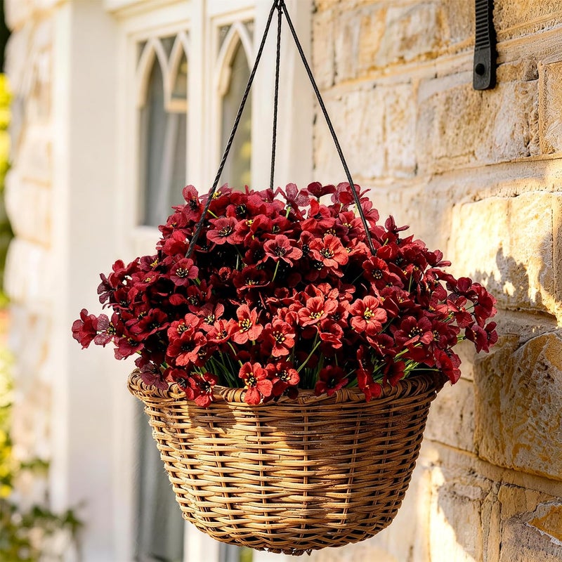 ColoPlay 24 Burgundy Bundles Artificial Flowers for Outdoors Fake Flowers Plants | Artificial Flowers for Outdoors/Indoors Fake Flowers Plants for Indoor Outside Garden Porch Window Box Home Wedding Farmhouse - Image 4