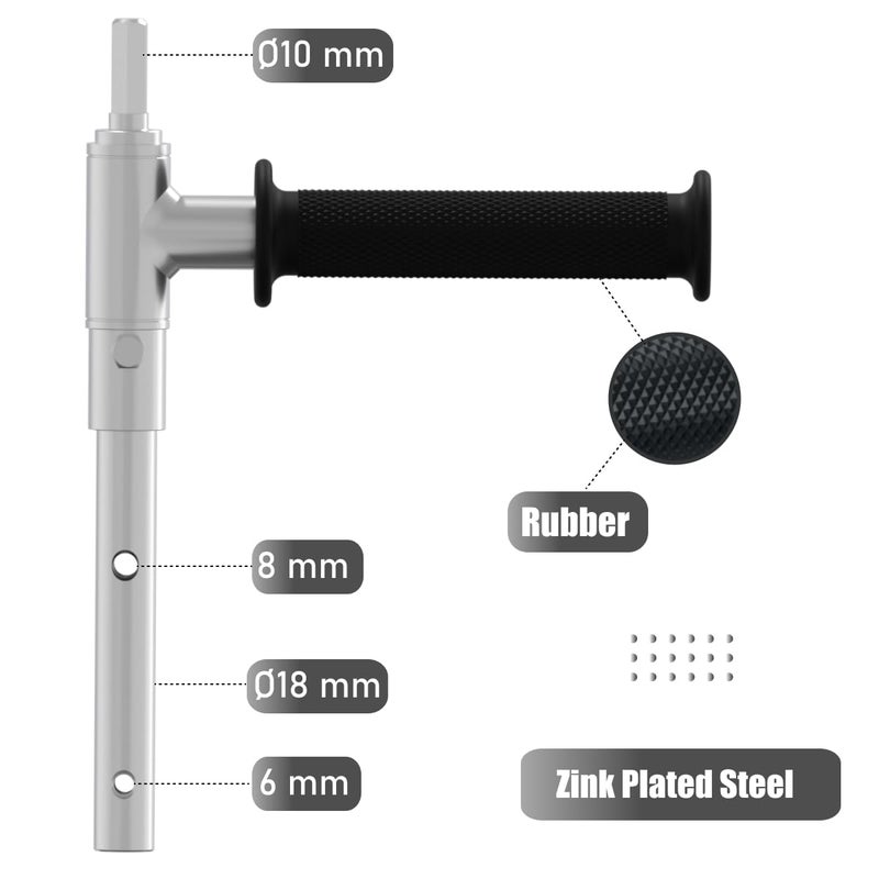 Mormysh Ice Auger Drill Adapter With Handle - 18Mm/0.720"" Output Shaft Diameter - Steel Cordless Drill Attachment For Ice Auger Drill Conversion - Image 3
