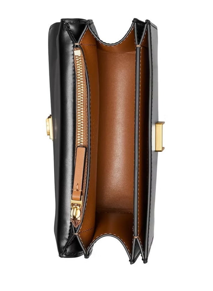 Burch Tory Burch Eleanor Magnetic Closure Crossbody Bag, Leather Chain Strap Shoulder Bag for Women, Designer Handbag - Image 4