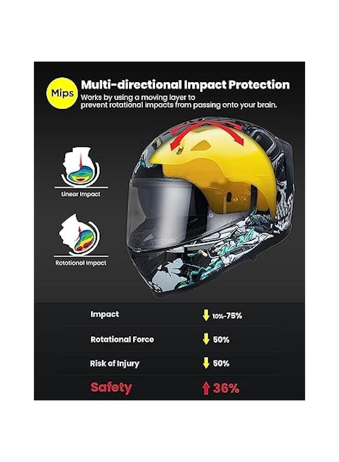 Arabest MIPS Motorcycle Full Face Helmet Pinlock Insert Anti Fog Dual Visor Racing Casco de Moto Men Women DOT Model 129M  - Image 2