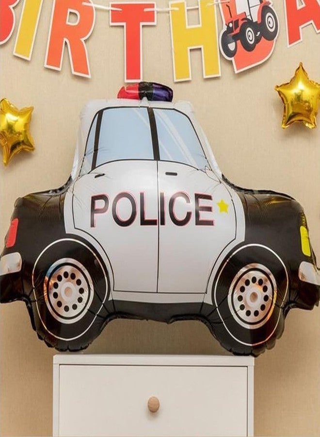 LYK 6PCS Black Police Car Foil Balloons Children Gifts Boys Birthday Balloon Police Retirement Party Supplies Birthday Decorations - Image 3
