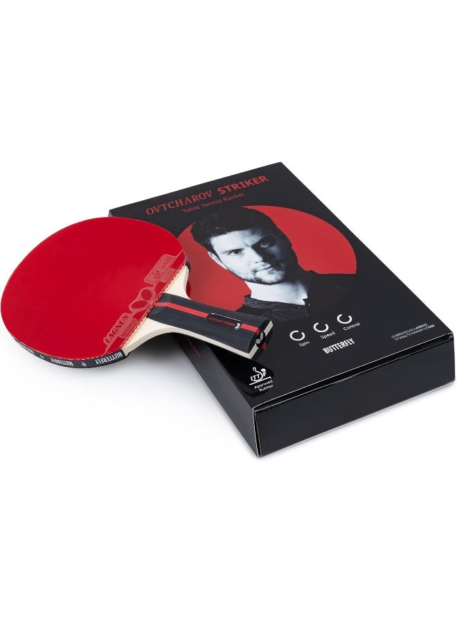 Butterfly Ovtcharov Striker Table Tennis Bat, Professional Table Tennis Bat for Ambitious Table Tennis Players, ITTF Approved for Competitions, Extremely Grippy/Sticky Pads for Maximum Spin - Image 1