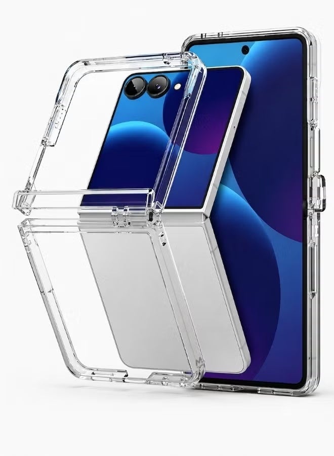 ELTRAZONE Galaxy Z Flip 7 Case Clear Ultra Thin Slim Fit Hard PC Crystal Clear Anti-Yellowing Transparent Shockproof Protective Cover with Precise Cutouts - Image 1