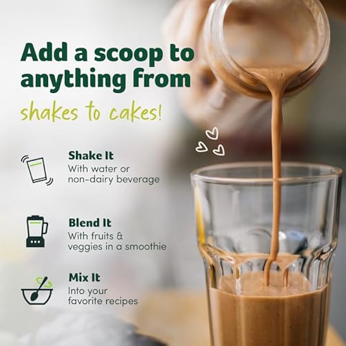 Purely Inspired Plant-Based Protein Powder for Men & Women, Rich Decadent Chocolate (16 Servings) - Vegan & Organic - 20g of Pea Protein Powder for Smoothies & Shakes - Dairy-Free, & Gluten-Free - Image 5