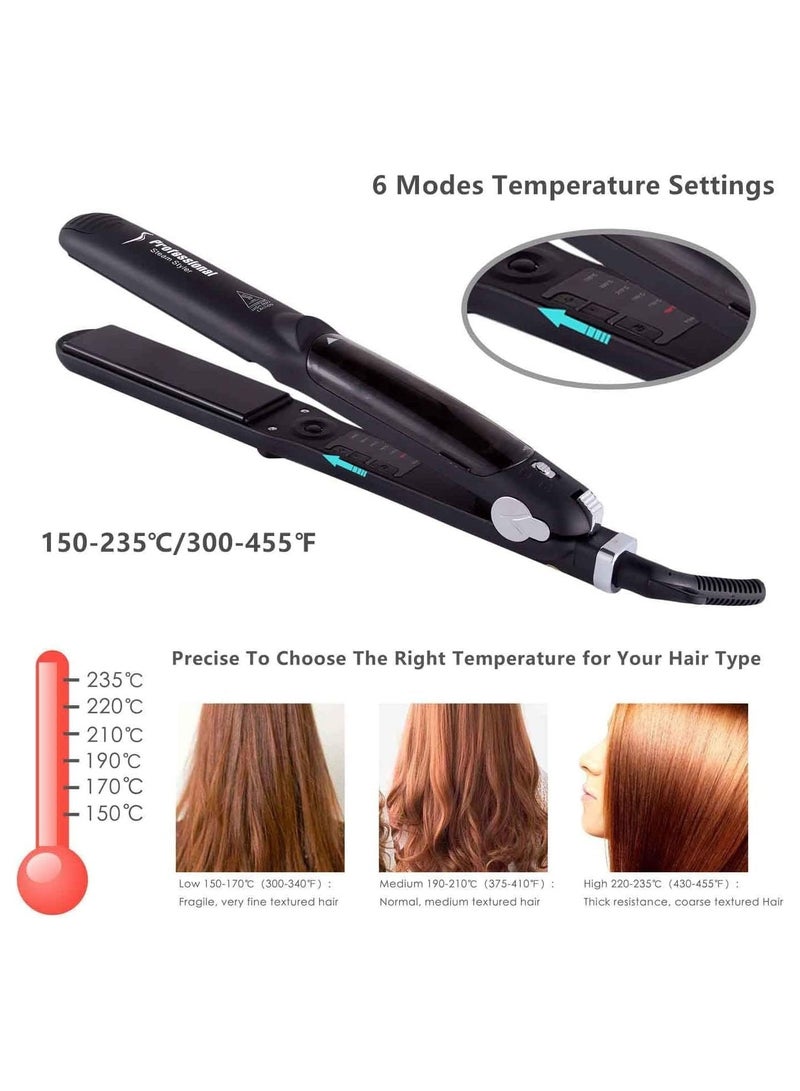 general Steam spray flat iron straightener, with wide titanium plate professional multi-functional ceramic spray steam straightener. - Image 4