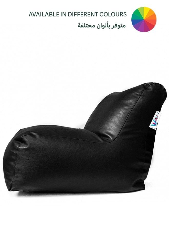WAVY Black Joy Chair Bean Bag - Leather - Image 1