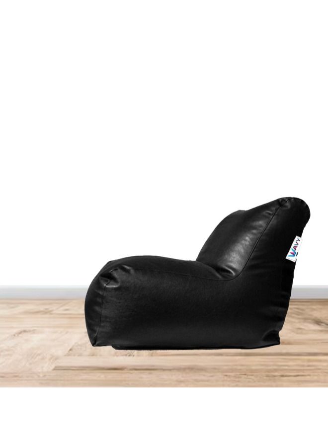 WAVY Black Joy Chair Bean Bag - Leather - Image 3