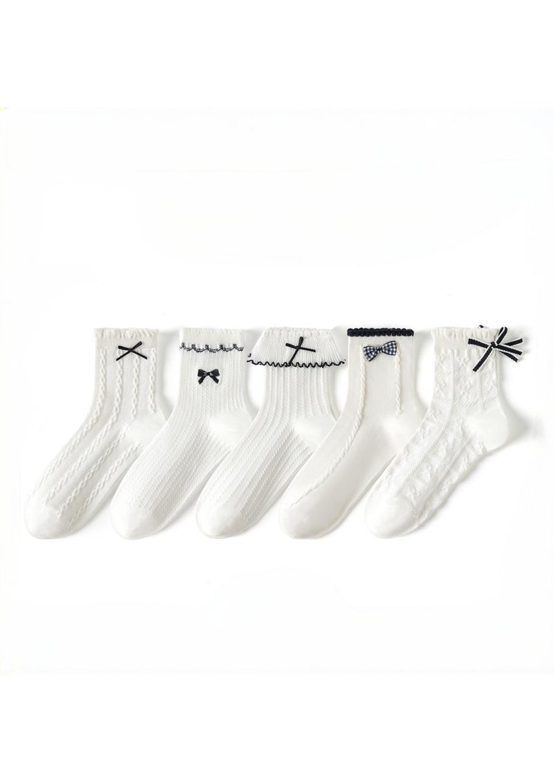 Generic - Women Absorb Sweat and Deodorize Socks 5 Pairs High Quality Socks One Size Fits All - Image 1