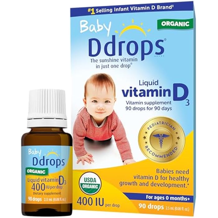 Ddrops Baby 400 IU, Vitamin D, 90 Drops 2.5mL (0.08 Fl. Oz (Pack of 1)) - Image 1