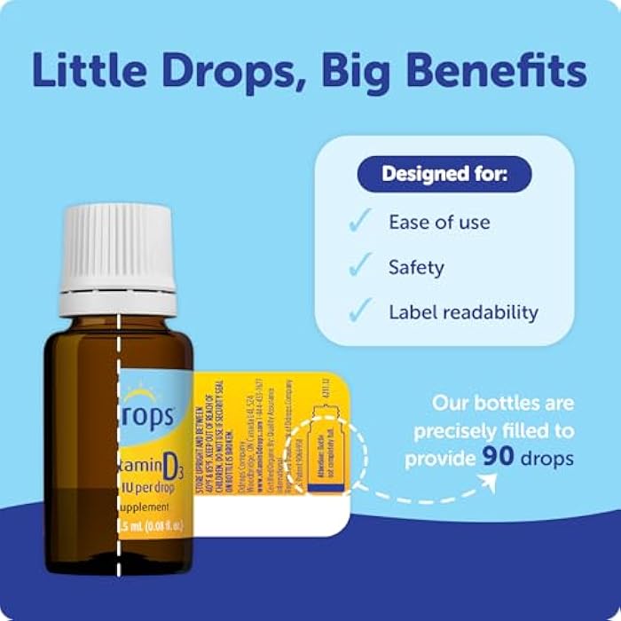 Ddrops Baby 400 IU, Vitamin D, 90 Drops 2.5mL (0.08 Fl. Oz (Pack of 1)) - Image 2