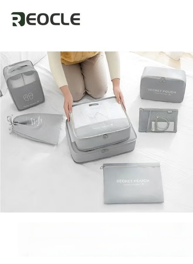 REOCLE 7 Set Packing Cubes for Travel Lightweight Luggage Organizer Packing Organizers Travel Foldable Luggage Organizers Storage Bag - Image 5