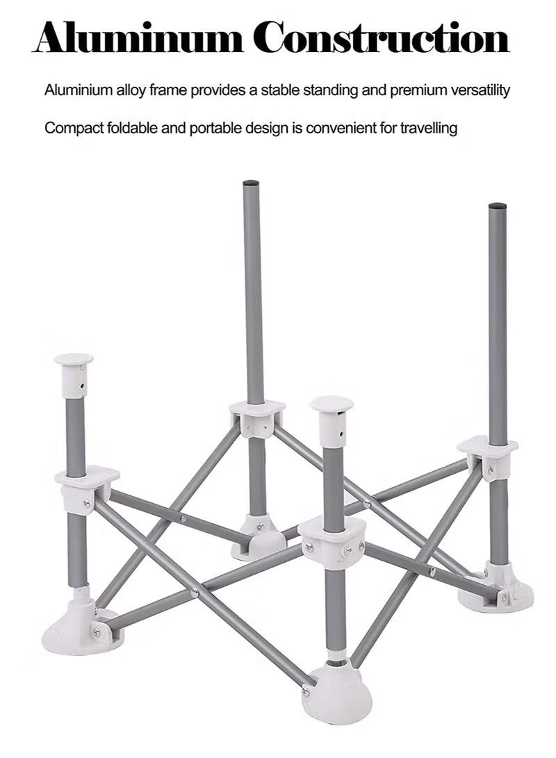 Unewshi Portable Children's Dining Chair, Removable Baby Seat Travel, Beach Booster Seat Compact Fold with Straps for Indoor/Outdoor Use (Grey) - Image 2