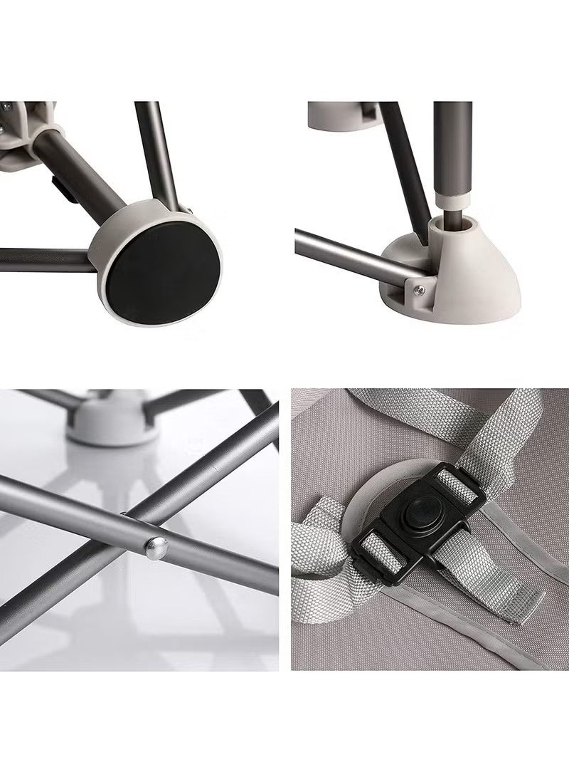 Unewshi Portable Children's Dining Chair, Removable Baby Seat Travel, Beach Booster Seat Compact Fold with Straps for Indoor/Outdoor Use (Grey) - Image 5