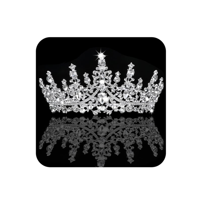 COCIDE Silver Tiara and Crown for Women Crystal Queen Crowns Rhinestone Princess Tiaras for Girl Bride Wedding Hair Accessories for Bridal Birthday Party Prom Halloween Cos-play Costume Christmas - Image 1