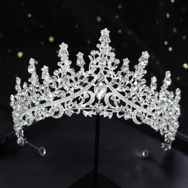 COCIDE Silver Tiara and Crown for Women Crystal Queen Crowns Rhinestone Princess Tiaras for Girl Bride Wedding Hair Accessories for Bridal Birthday Party Prom Halloween Cos-play Costume Christmas - Image 4