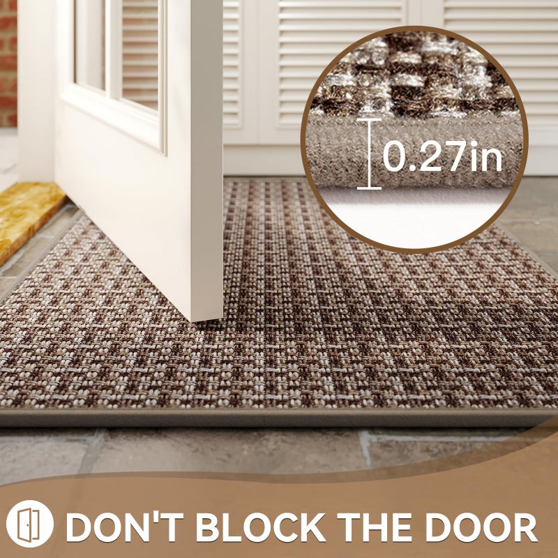YDKGL Indoor Door Mat 36x60 Dirt Resistant and Absorbent, Non-Slip Rubber Backing Floor Mats, Easy Clean Low-Profile Doormat for Entryway, Front Door, Inside Entrance Brown - Image 4