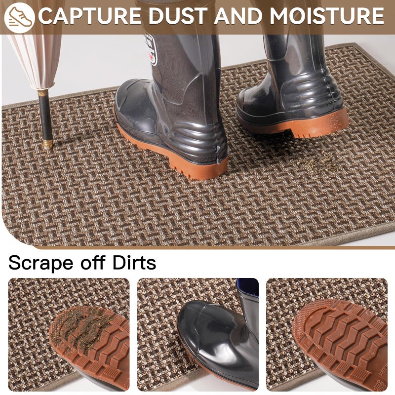 YDKGL Indoor Door Mat 36x60 Dirt Resistant and Absorbent, Non-Slip Rubber Backing Floor Mats, Easy Clean Low-Profile Doormat for Entryway, Front Door, Inside Entrance Brown - Image 3