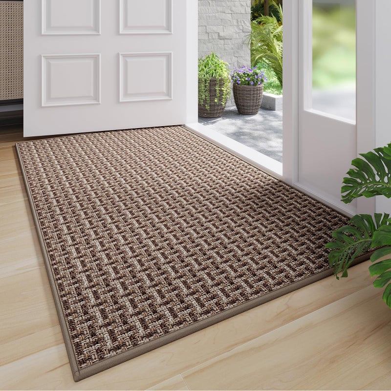 YDKGL Indoor Door Mat 36x60 Dirt Resistant and Absorbent, Non-Slip Rubber Backing Floor Mats, Easy Clean Low-Profile Doormat for Entryway, Front Door, Inside Entrance Brown - Image 1