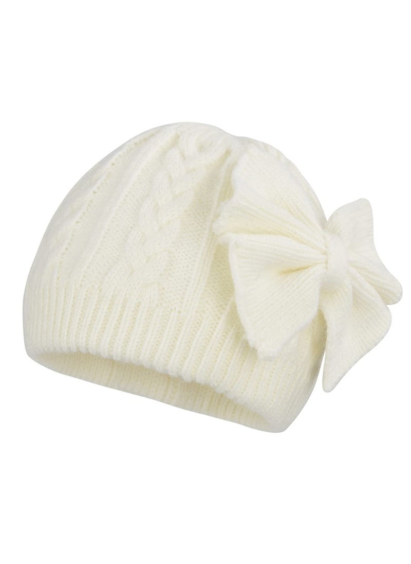 SYOSI - 3 Pcs Newborn Baby Girls Hats with Lovely Bow Warm Baby Winter Hat Knitted Infant Hat Newborn Beanies for Boys Girls 0-6 Months - Image 1