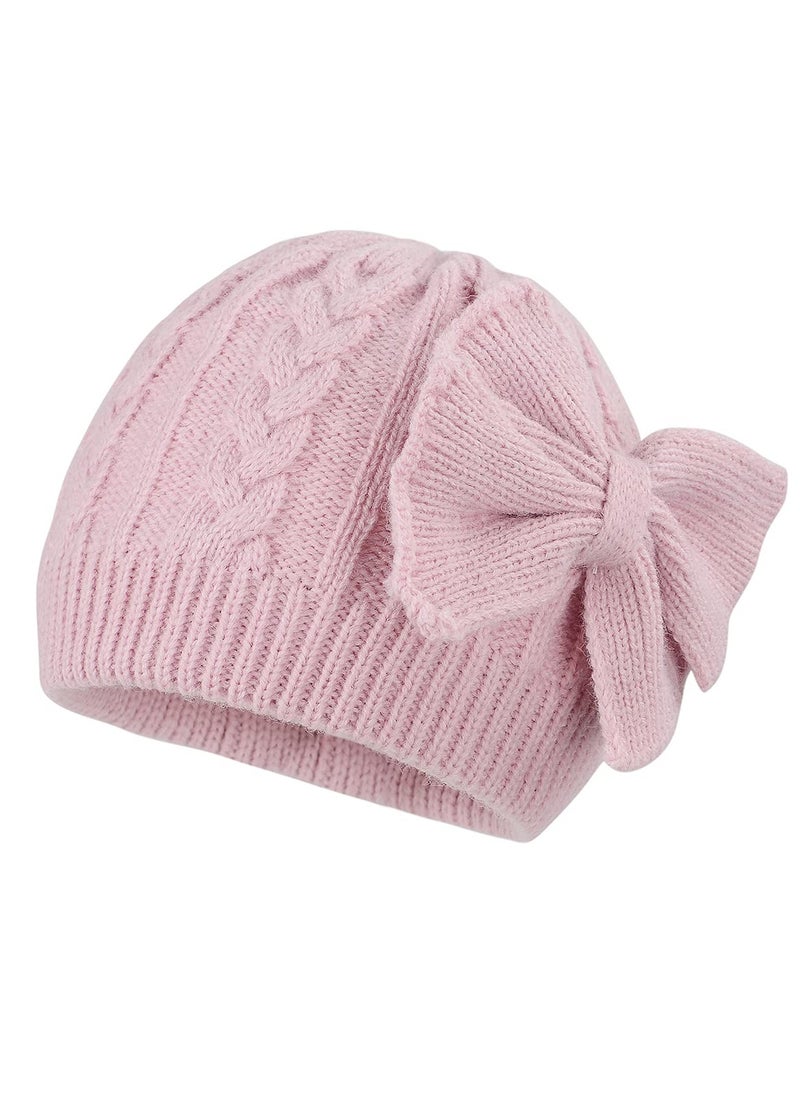 SYOSI - 3 Pcs Newborn Baby Girls Hats with Lovely Bow Warm Baby Winter Hat Knitted Infant Hat Newborn Beanies for Boys Girls 0-6 Months - Image 1