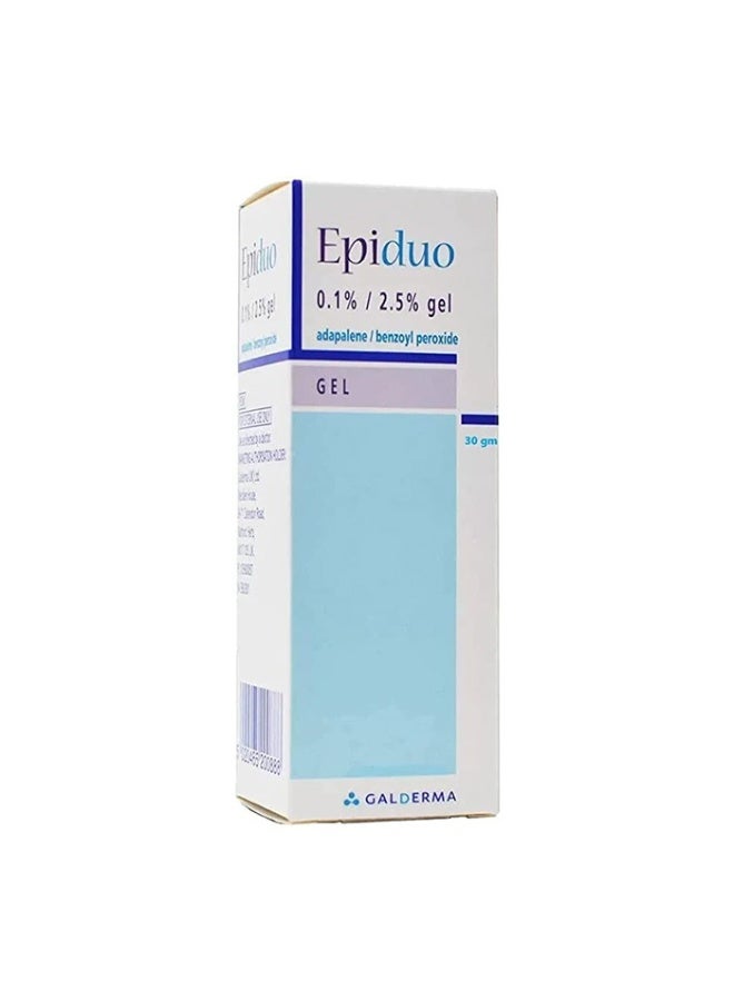 GALDERMA Epiduo Gel with airless Pump (adapalene 0.1%, benzoyl peroxide 2.5%) to Treat Acne 30G - Image 1
