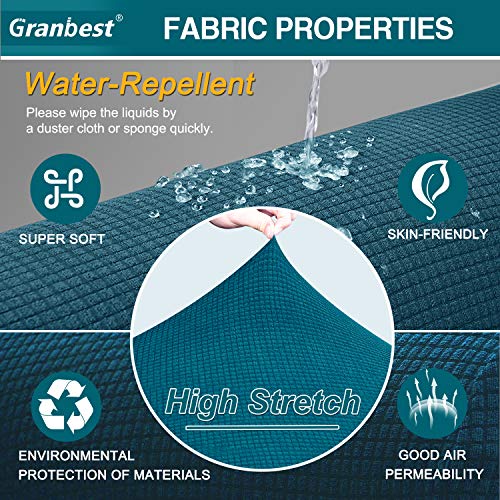 Granbest Premium Water Repellent Sofa Cover High Stretch Couch Slipcover Super Soft Fabric Couch Cover (Blackish Green, Large) - Image 3