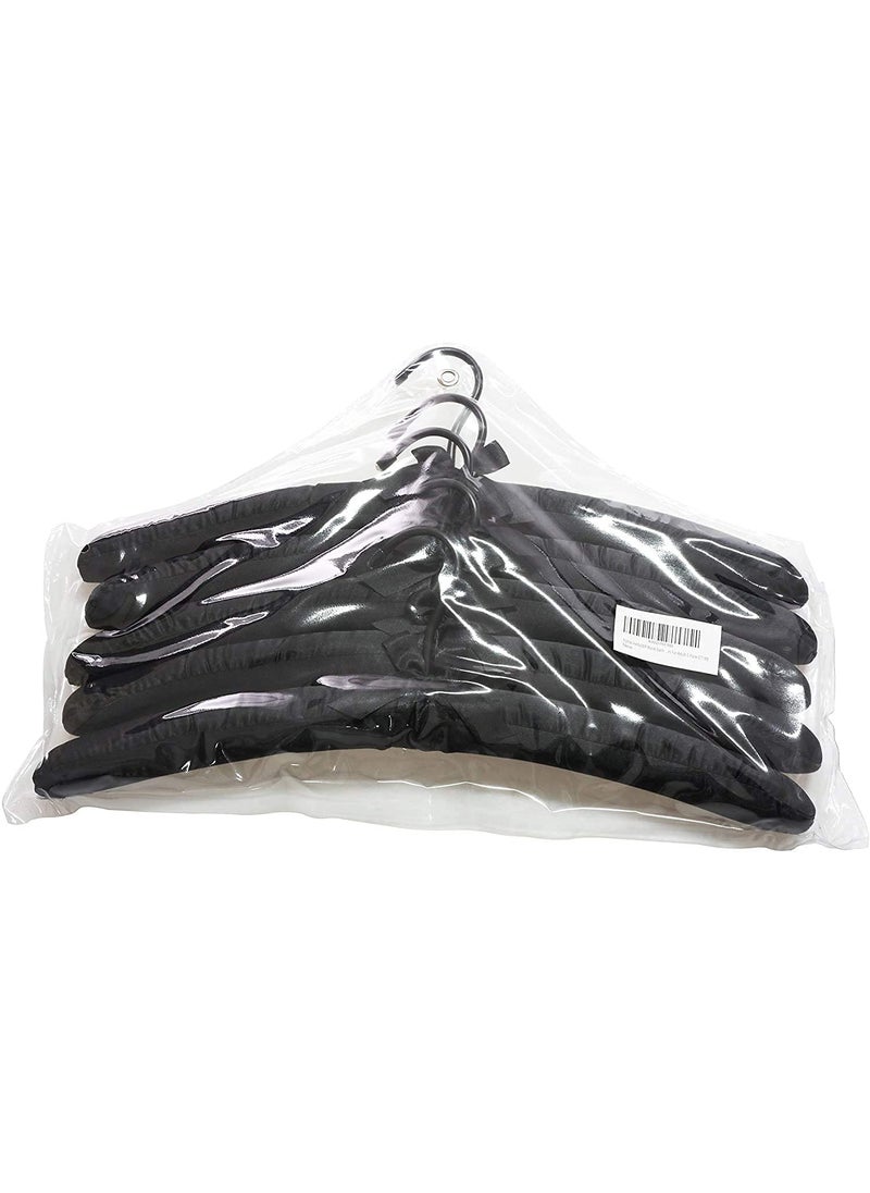 ROLLYWARE Rollyware Black Soft Satin Padded Sweater Coat Suit Hangers with Chrome Hook Pack of 9  - Image 5